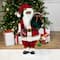 African American Animated and Musical Santa Claus with Candle Christmas Figure - 2'